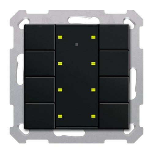 MDT RF-TA55A806.01 Tasto RF KNX 8f.+att.,nero op.