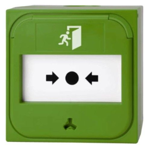 ARITECH INTRUSION NC-MC-0-G Resettable manual alert, green color