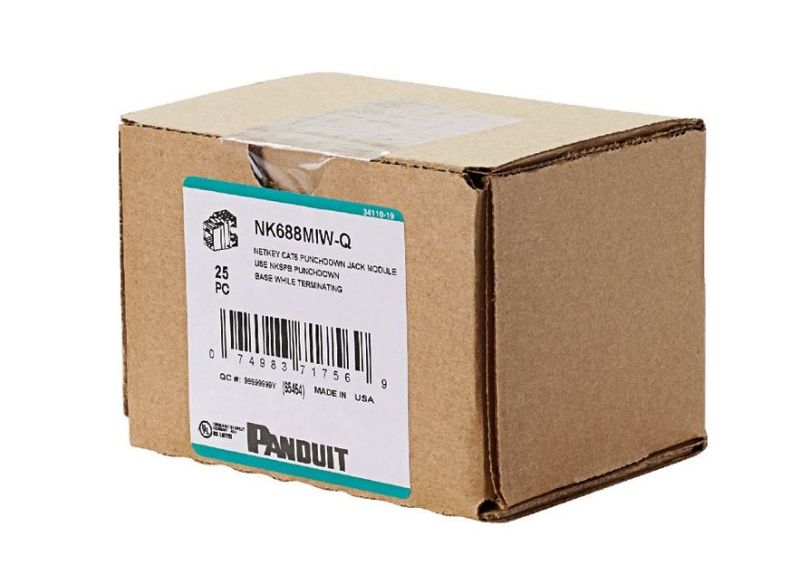 PANDUIT NK688MIW-Q NK Cat 6 punchdown jack module- 25 pack - Off Whi