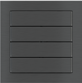 EKINEX EK-T4R-GBU Kit of 4 Linea 71 horizontal rectangular buttons (60x15) Carbon colour