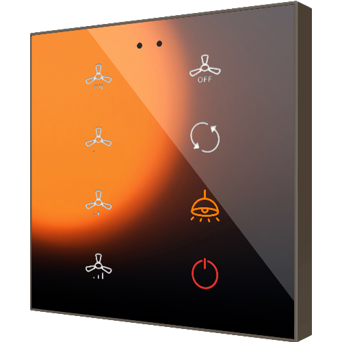 ZENNIO ZVIFR8C360 Flat RGB 8. Glass capacitive push button - 8 butto