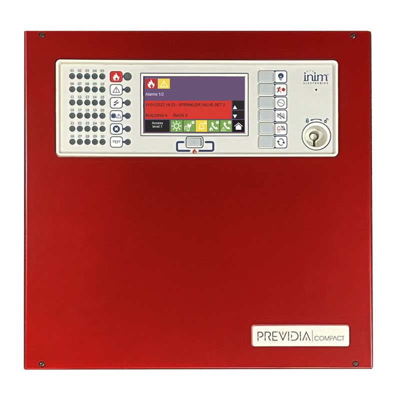 INIM FIRE PREVIDIA-C100SZR Analogue addressed fire alarm control unit equipped with 1 LOOP - Red color