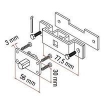 FAAC 132325 UNIVERSAL SUPPORT+SQUARE PIN