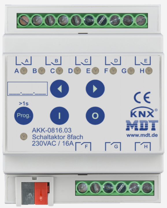 MDT AMS-0816.03 AKK-0816.03:8-fold switching actuator, 16 A, 230 V AC