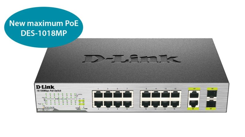 D-LINK DES-1018MP 16 PORT DESKTOP SWITCH (8 POE)