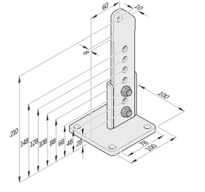 SOMMER S10755-00001 60/210 strut bracket