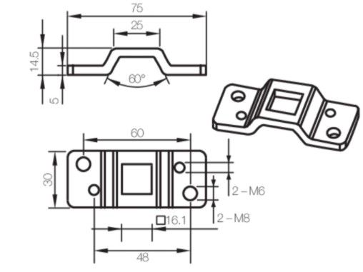 CAME 001YM0118 SUPPORTO OMEGA Q16 DOPPIO INTERASSE 48 e