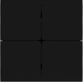 EKINEX EK-TQQ-GAE Kit of 4 FF buttons (Form/Flank/NF) 2016 square (40x40) Intense Black color