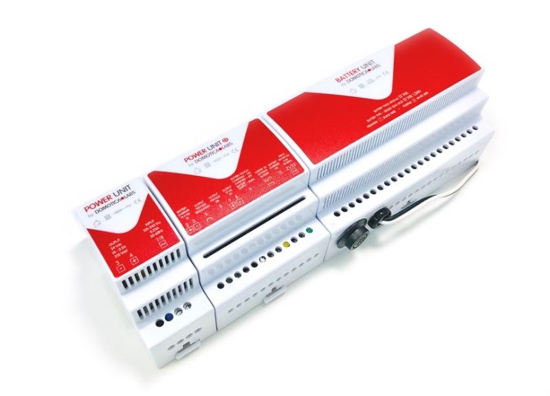 DOMOTICA LABS PSUD12P POWER UNIT PLUS 12 – Alim. 12VDC 2A DIN con caricabatterie