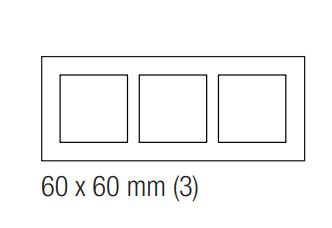 EKINEX EK-D3S-F Triple plate with 3 windows 60X60 in NTM