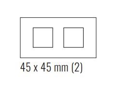 EKINEX EK-D2E-GA Placca doppia in plastica 2 finestre 45X45