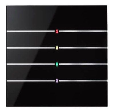 BLUMOTIX BX-F-QKBG-SILVER QUBIK LINE Glass Keyboard Cover 8 Buttons 80X80mm Black