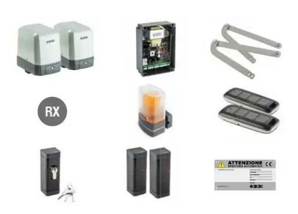 K454/BFLT Kit Automazione Per Cancelli A Battente Gibidi Kit Snapper 250