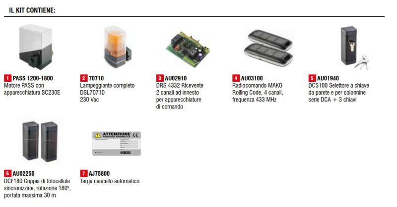 GIBIDI K1840E/BFSLT KIT PASS1840E