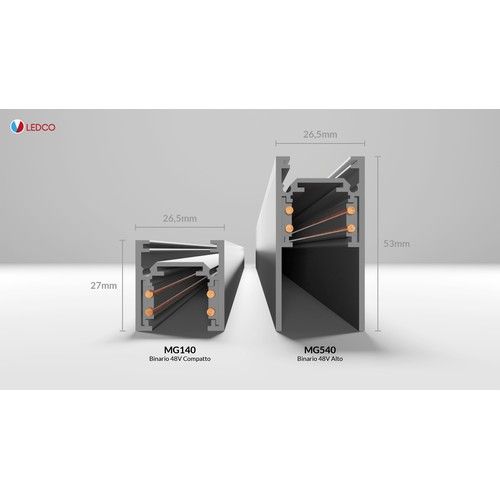 LEDCO MG140/NE/3MT LOW MAGNETIC TRACK 3MT BLACK
