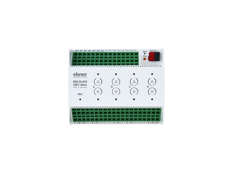 ELSNER 70530 KNX S4-B10 Attuatore KNX 230 V - 4 OUT Multifunzionali - 10 Ingressi