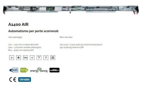 FAAC 10503901 BASIC KIT 1 DOOR A1400 AIR T (IT-ING-OLA)