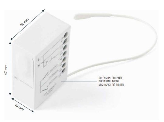 NICE TT2Z Ricevente radio e centrale a incasso per il comando di motori e luci