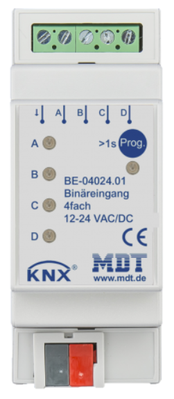 MDT BE-04024.01 BE-04024.01:4-fold binary input, 24VAC/DC inputs