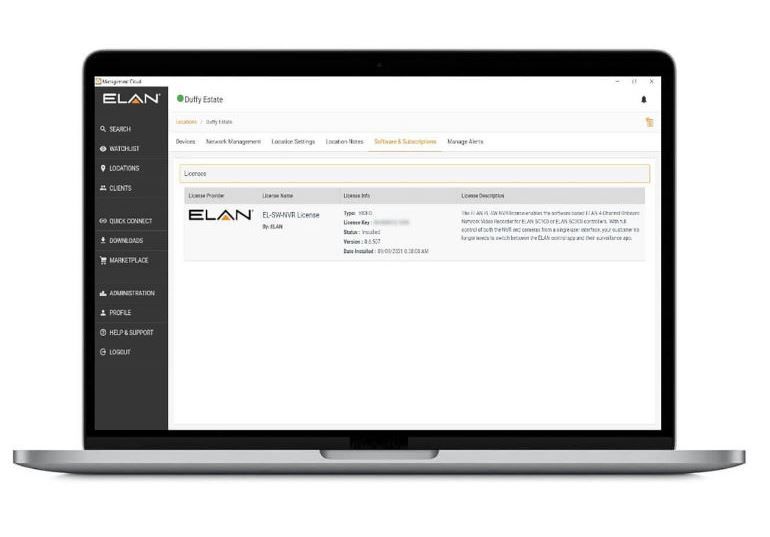 ELAN EL-SW-NVR Licenza software EL-SW-NVR per controller EL-SC-100 e EL-SC-300
