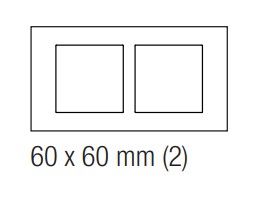 EKINEX EK-D2S-F Double plate 2 windows 60X60mm in NTM