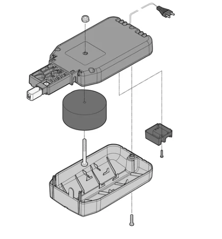 SOMMER Y8903V002 Ceileing mount. control unit base+ 200VA. black NE