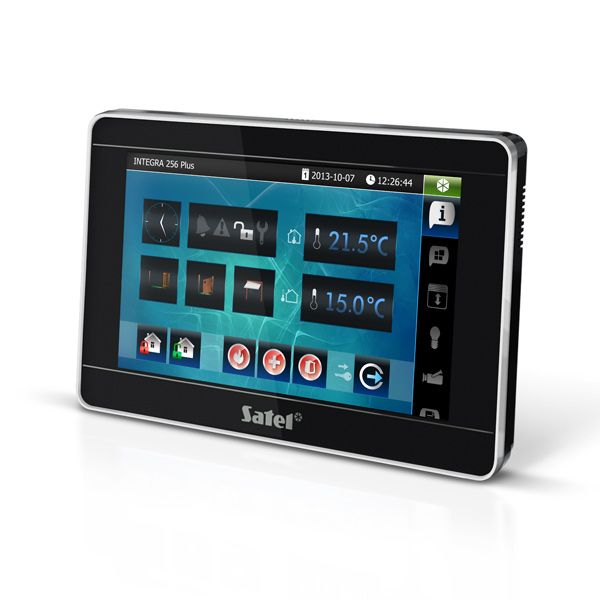 SATEL INT-TSI-BSB 7 inch customizable touch keyboard (black front, silver frame, black bottom)