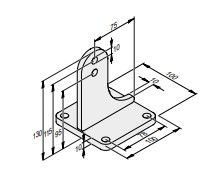 SOMMER 12295V000 Bracket for 75-115- galvanized strut