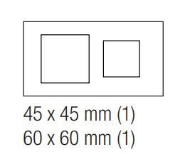 EKINEX EK-D2F-MA Double plastic plate 1 window 45X45 + 1 window 60X60