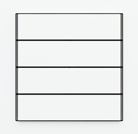 EKINEX EK-T4R-MAA Pack of 4 white rectangular buttons