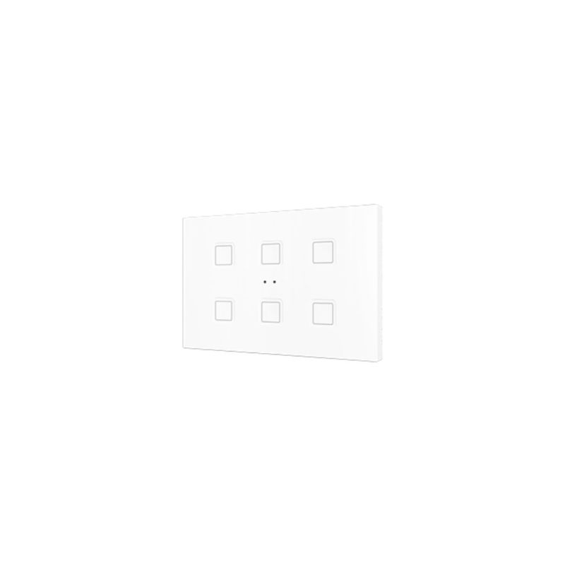 ZENNIO ZVITXLX6W TECLA XL 6-button backlit capacitive touch switch, white
