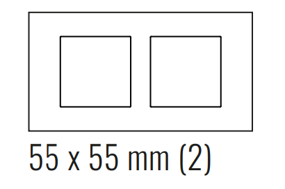 EKINEX EK-D2P-COP Placca Deep (FF e 71 e 20Venti ) int 68mm rettangolare-METAL HT (CROMATO) - copper