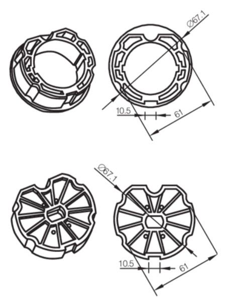 CAME 001YK5138 70 MM INCLINED WARHEAD