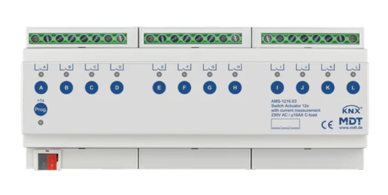 MDT AMS-1216.03 AMS-1216.03 12x/16A switching actuator with current measurement