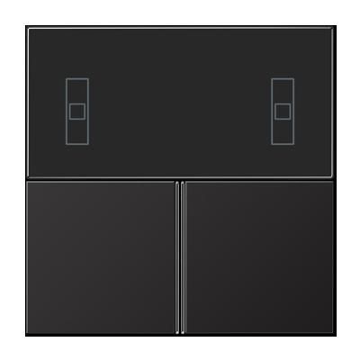 JUNG AL4093TSAD Set di pulsanti completo per controller ambientale KNX compatto 4093KRMTSD- mod. LS990- alluminio scuro