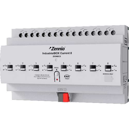 ZENNIO ZIOINBC8 IndustrialBOX Current 8. Industrial actuator with