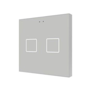 ZENNIO ZVI-F2-S ZVI-F2-S Flat 2 Backlit capacitive touch switch, 2 buttons, silver