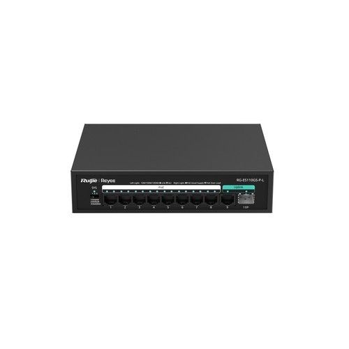 RUIJIE RG-ES110GS-P-L 8-Port 1000Mbps + 1 Uplink Port 1000Mbps + 1 Uplin