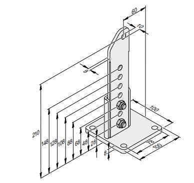 SOMMER S10751-00001 60/210 strut bracket