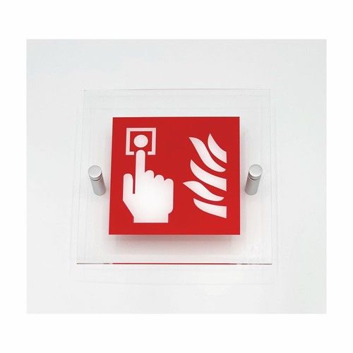 ARITECH INCENDIO BI_PLEXIGLASS Cartello di segnalazione in plastica rosso per avv