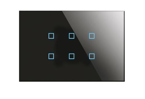 BLUMOTIX BX-R06B KRISTAL Multifunction KNX keyboard in rectangular glass