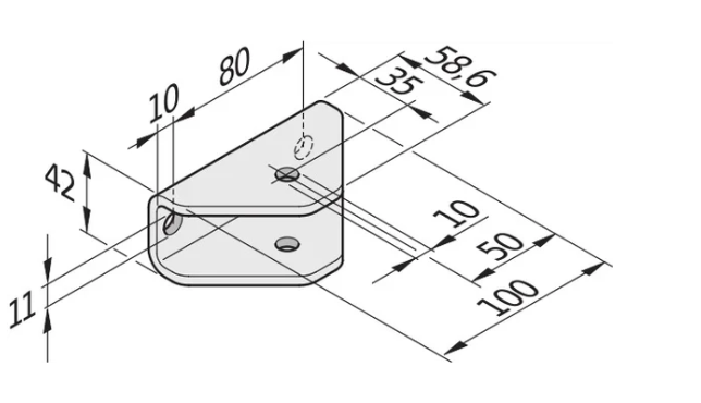 SOMMER 14521V001 Door bracket - stainless steel