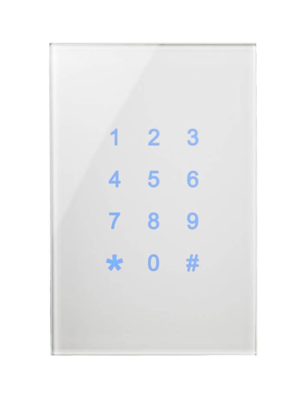 BLUMOTIX BX-R12VW KRISTAL vertical glass numeric keyboard 120X80mm White