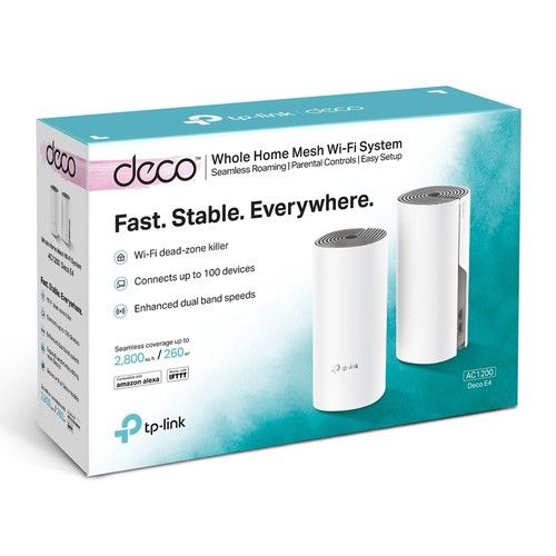 TP LINK DECO E4 (2-PACK) AC1200 WHOLE-HOME MESH 2 PIECES