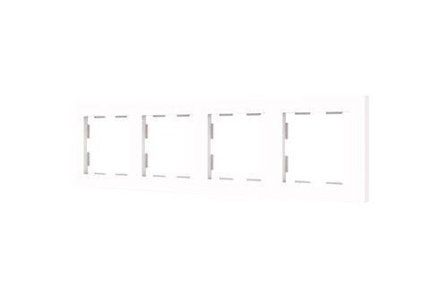 ZENNIO 980000408 Cornice 4 posti ZS55, bianco lucido