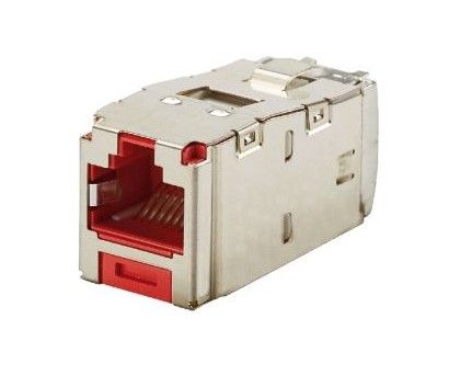 PANDUIT CJS6X88TGRDY Mini-Com Module- Cat 6A- Shielded- 8 pos 8 wires- U