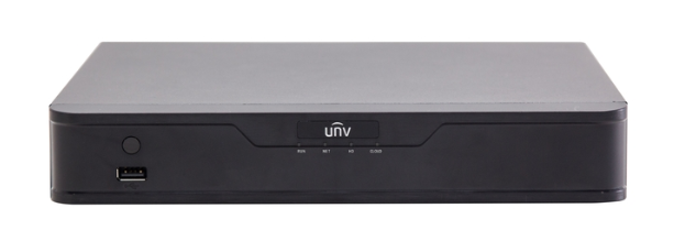UNIVIEW UNV-NVR301-16-P8 16-ch NVR, 1 SATA Interface, 8 PoE Ports, Mini 1U, H.265&4K Bandwidth: 60Mbps in / 80Mbps out.