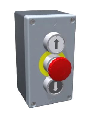DOMOTIME PBI.UDS Outdoor industrial push-button panel with buttons: Go up, down and Fungo Stop