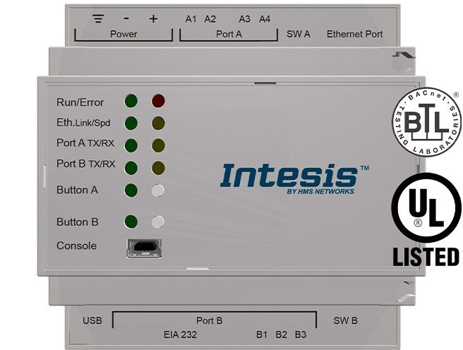 INTESIS INBACSAM008O000 Samsung NASA VRF systems to BACnet IP/MSTP Interface - 8 units