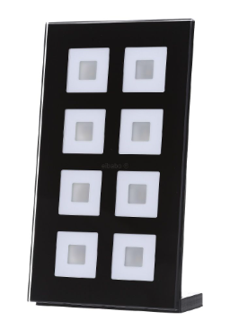 MDT BE-GTT8S.01 KNX 8-channel plus glass button with temperature sensor, black BE-GTT8S.01
